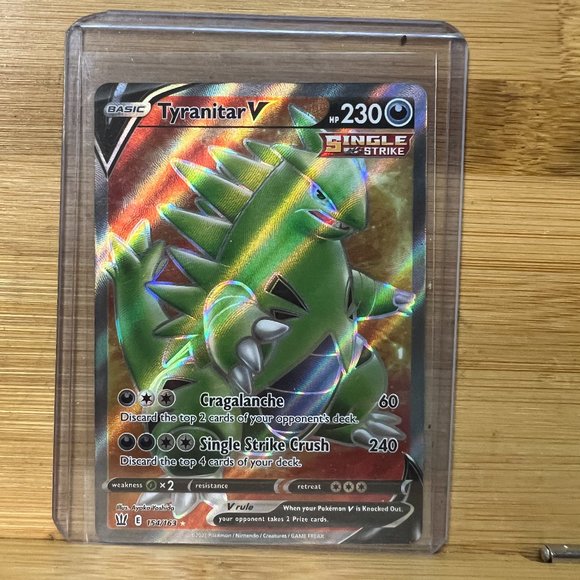 Tyranitar V - 154/163‎ - Pokemon Battle Styles Sword Shield Full Art Rare Card - Picture 1 of 5
